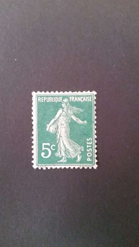 FRANCE 1907 5 Cents Deep Green "Semeuse" SG 331 MINT / MOUNTED