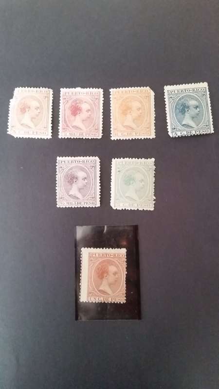 Puerto Rico Alfonso XIII  1890's postage stamp sello timbre