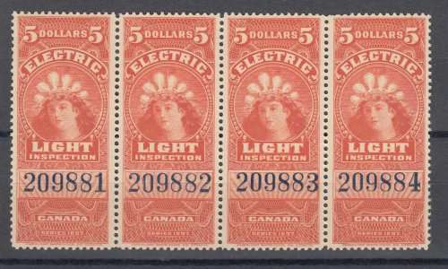CANADA- 1897-SUPERB AND VERY SCARCE QV 5 DOLLARS LIGHT INSPECTION STRIP