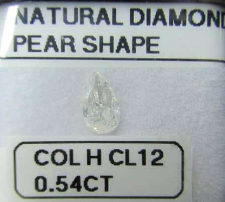 0.54ct Pear Cut Diamond