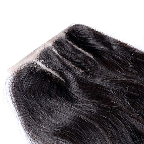 100% Virgin Brazilian Human Hair Bundles (x3) with 3-part closure - Body wave 10"
