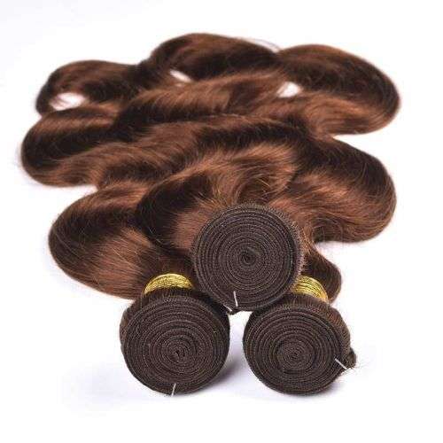 100% Virgin Brazilian Body Wave Human Hair Bundles x3 - 10" 12" 14" Grade 10A - Brown