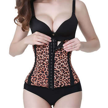 Slimming Waist Trainer Corset Cincher - Leopard Print - Size: S-M