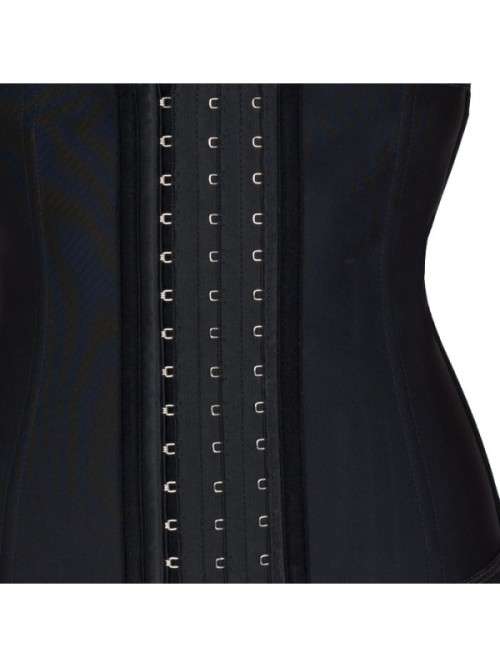Steel Boned Latex Waist Trainer Corset Cincher - Black - Size: S-M