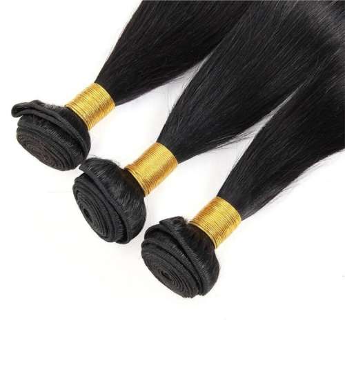 Brazilian Straight Virgin Hair 3 Bundles 10 Inches with closure - Grade 12A