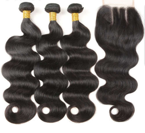 Brazilian Body Wave Virgin Hair 3 Bundles 12 Inches with closure - Grade 12A
