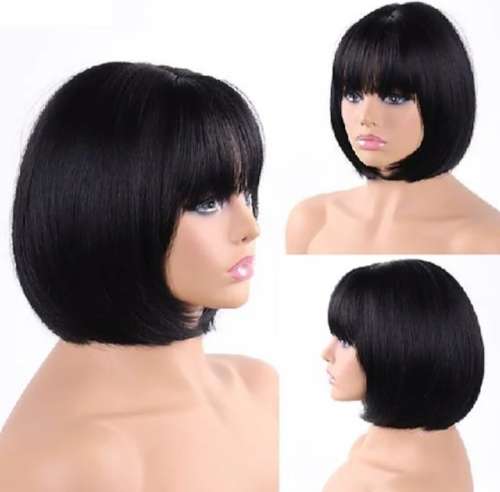 Brazilian Virgin 100% Bob Wig with Fringe - 8 Inches - *FREE GIFT*