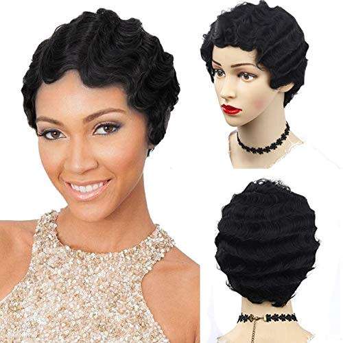 Brazilian Human Hair Finger Wave Pixie Wig - Grade 11A