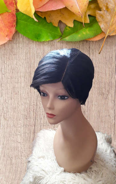 Virgin Unprocessed 100% Brazilian Pixie Wig Grade 11A - Colour 1B Natural Black