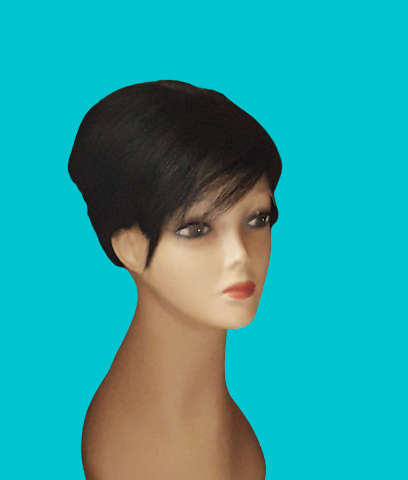 Virgin Unprocessed 100% Brazilian Pixie Wig Grade 11A - Colour 1B Natural Black