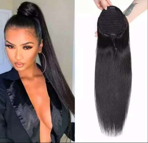 Virgin Brazilian Human Hair Drawstring Ponytail - 20 Inch Straight - plse read