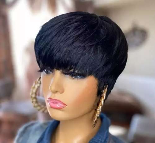 Brazilian Human Hair Full Fringe Pixie Wig - **Please Read**