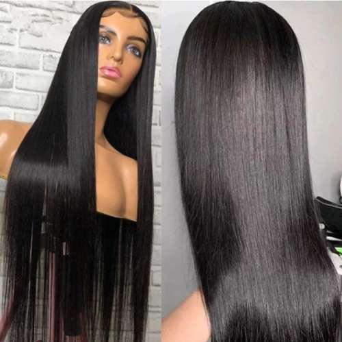 18 Inch 100% Virgin Brazilian Straight 13x1 Lace Front Wig - Colour 1B