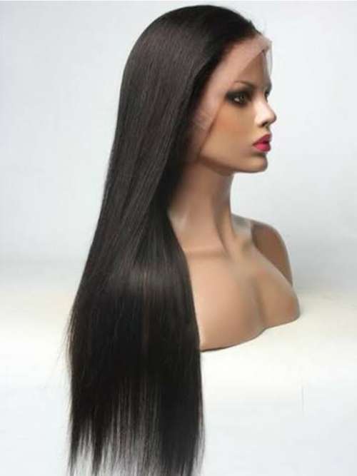 18 Inch 100% Virgin Brazilian Straight 13x1 Lace Front Wig - Colour 1B