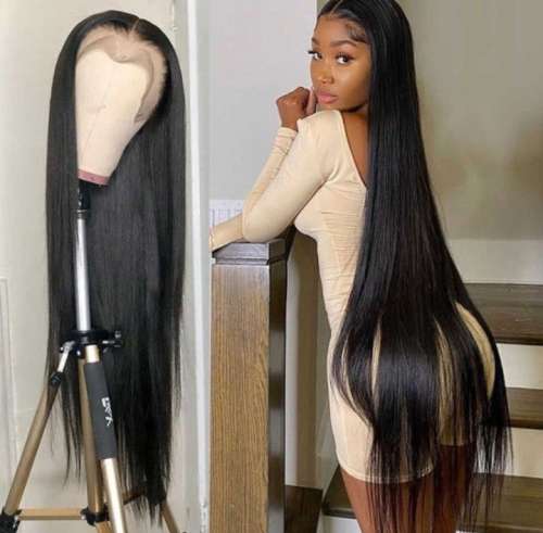 18 Inch 100% Virgin Brazilian Straight 13x1 Lace Front Wig - Colour 1B