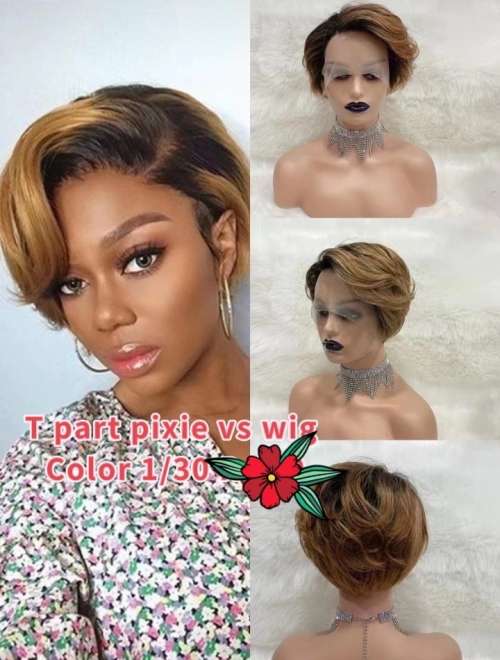 Brazilian T-part Pixie Ear-to-Ear Lace Frontal Wig - Grade 11A