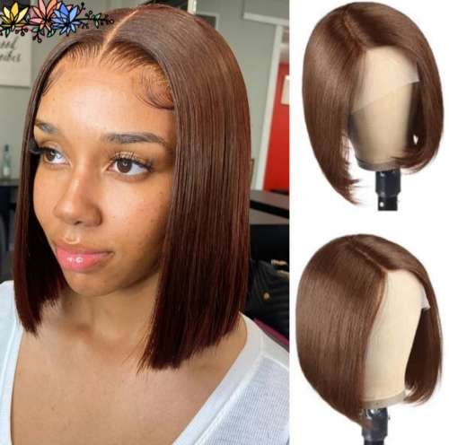 Brazilian Straight Full Lace Front Wig - Colour 4 - 12 Inch