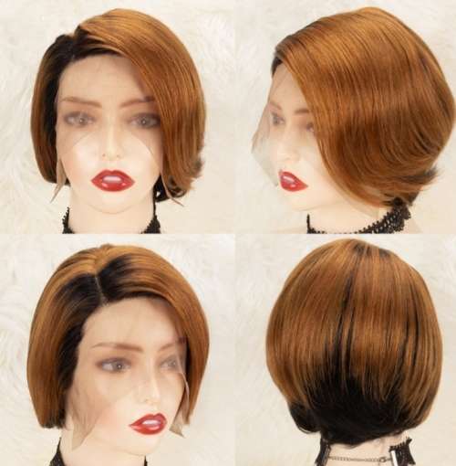 Brazilian T-part Pixie Ear-to-Ear Lace Frontal Wig - 1B/30