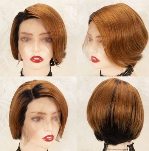 Brazilian T-part Pixie Ear-to-Ear Lace Frontal Wig - 1B/30