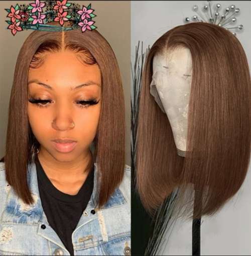 Brazilian Straight Full Lace Front Wig - Colour 4 - 12 Inch