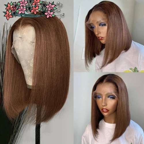 Brazilian Straight Full Lace Front Wig - Colour 4 - 12 Inch