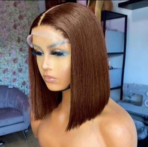 Brazilian Straight Full Lace Front Wig - Colour 4 - 12 Inch