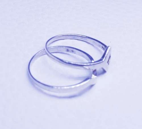 925 Sterling Silver Ring Set 2 pc - Size 6 | M