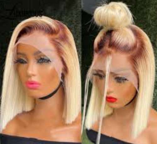 12 Inch Brazilian 13x4 Straight Lace Frontal Bob Wig - Colour 4/613