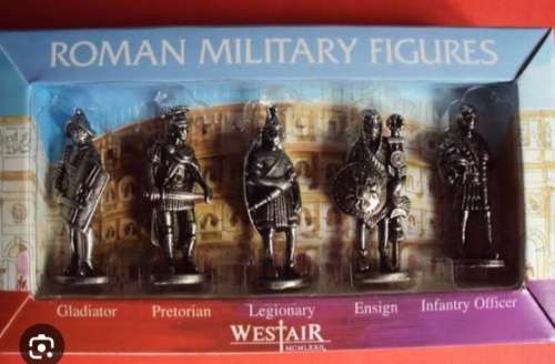 WestAir Roman Collectors Military Figures - 5 Piece Metal Figurine Set
