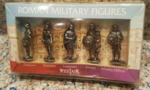 WestAir Roman Collectors Military Figures - 5 Piece Metal Figurine Set