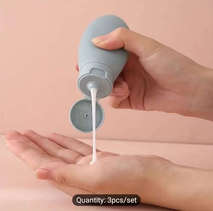 Refillable Silicone Cosmetic Bottles 3 pce set