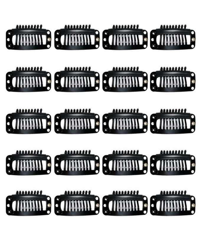 20 Pack Metal Wig Clips - Clip-ins for weaves and  wigs Black