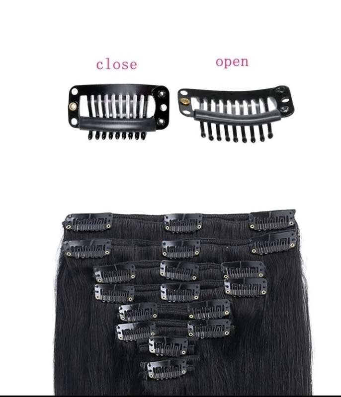 20 Pack Metal Wig Clips - Clip-ins for weaves and  wigs Black