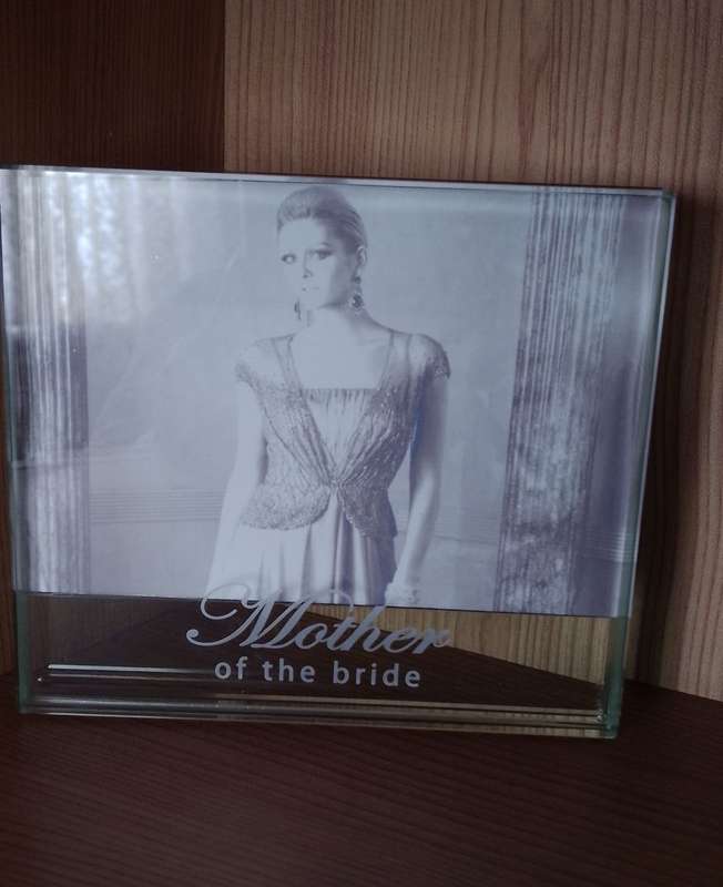 Heavy Free-standing Glass Photo Frame - Mother of the Bride