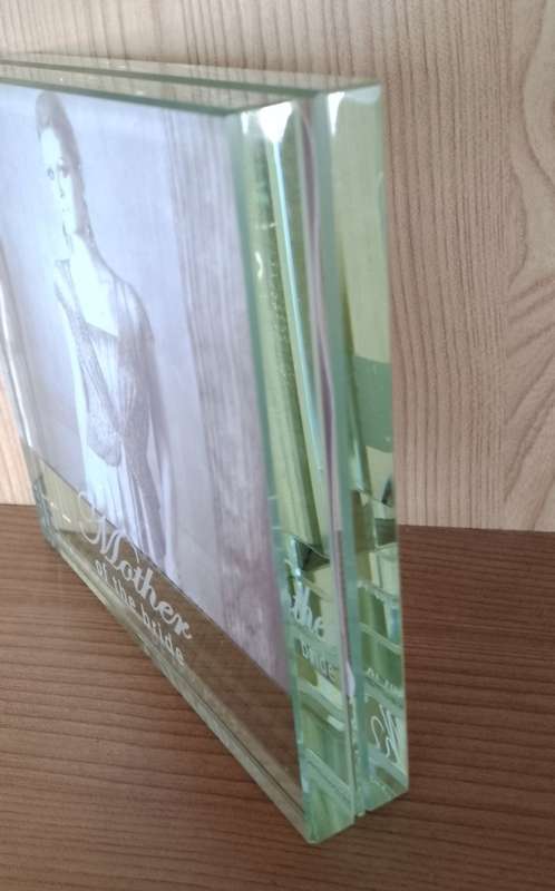 Heavy Free-standing Glass Photo Frame - Mother of the Bride
