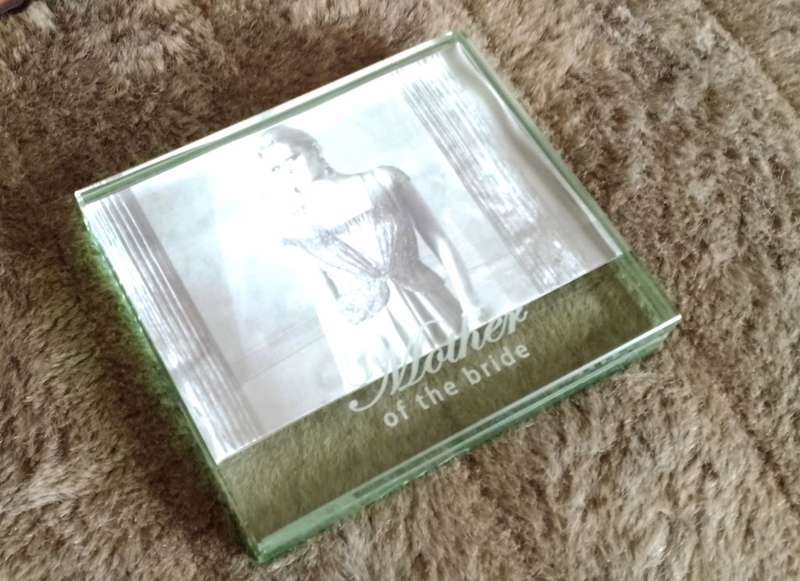 Heavy Free-standing Glass Photo Frame - Mother of the Bride