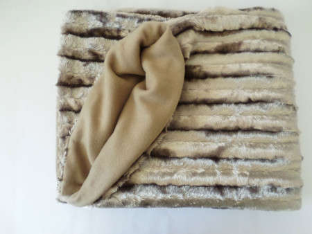 Luxury Faux Fur Couch or Bed Throw - Stone