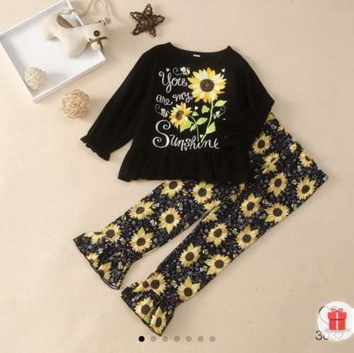 Beautiful baby sunflower shirt and leggings