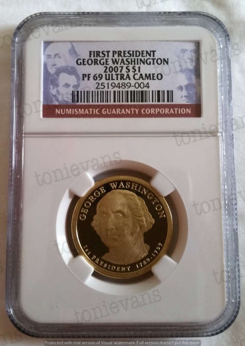 2007-2012 USA Presidential Golden Dollar Series NGC Graded PF69 (24 coin set)[Bid per item]
