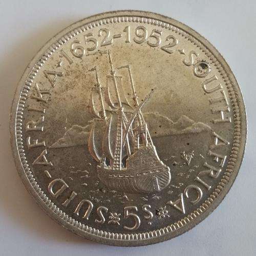 2 x 1952 Silver 5 Shilling. Bid per coin