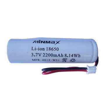 Pack of 10///3.7V 2200mAh 18650 Li-ion Rechargeable Battery ICR18650 with wire connector