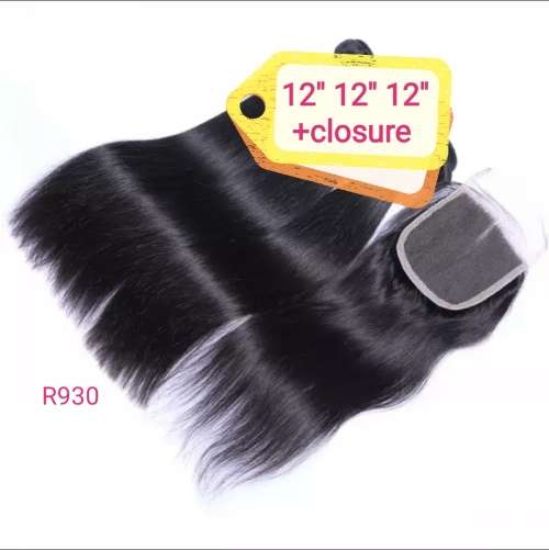 Brazilian Straight Hair grade 11A 3bundles with Closure
