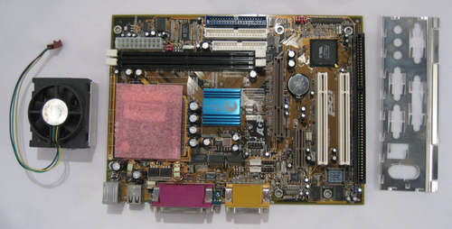 P2 Motherboard, CPU, Fan, Heatsink & Backplate