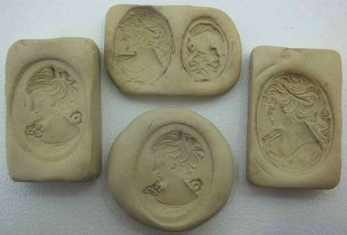 4X Clay Cameo Brooch Moulds