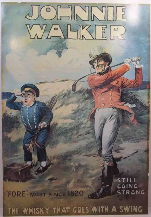 Reproduction Vintage Johnnie Walker Poster ~ The Robert Opie Museum Of Advertising & Packaging