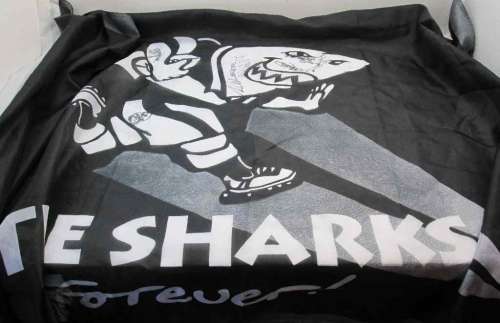 Full Size Signed Sharks Flag