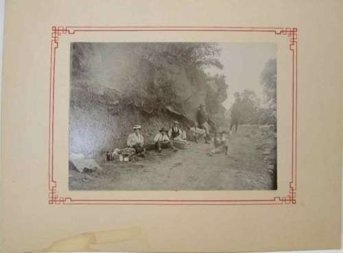 Fantastic Vintage Photo: Inspecting Coal Deposits At Cola Pass, Jan 1st, 1903- Photo Size: 15cm/11cm