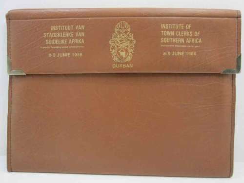 Senbank Institute Of Town Clerks Southern Africa- Vintage Promotional Leatherette Folder - 34cm/25cm