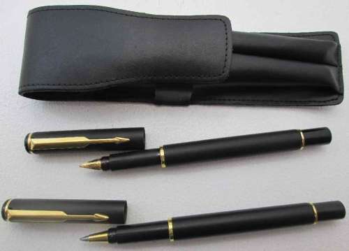 Parker Fountain & Ballpoint Pen (Working) Set In Pouch - Made In UK