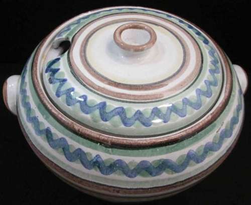 Fantastic Hand Painted In South Africa Ceramic Pot, Large & Heavy - 24cm/27cm/22cm